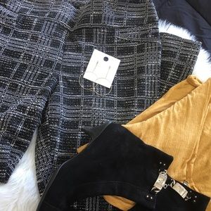 Black and white plaid pants